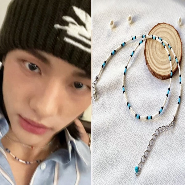 beaded necklace stray kids Hyunjin inspired choker / Hwang Hyun-jin style / kpop jewelry / korean style / asian fashion/ Straykids merch