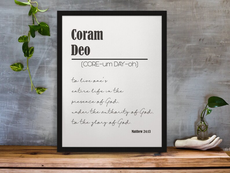 Coram Deo Definition Print Coram Deo Reformation Print Etsy