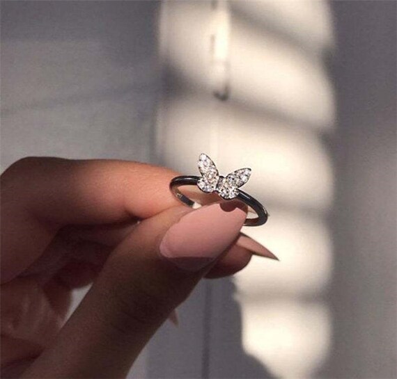BUTTERFLY RING COOL Rings Stainless Steel Silver Modern