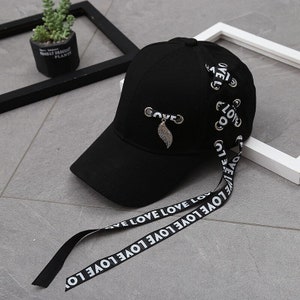 Ladies Love Hat Strap Spring Summer Baseball Caps  Fashion Solid Embroidery Adjustable Hat Women Casual Hats
