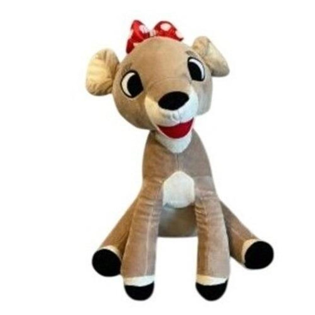 Clarice Rudolf Clarice Rudolph Red Nosed Reindeer Plush Stuffed Animal Bow Holiday Toy ...