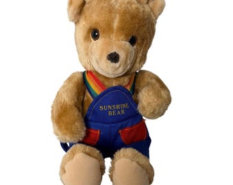 Peluche vintage Knickerbocker Sunshine Bear Animals Of Distinction del 1979, taglia 10".