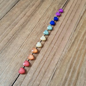 Rainbow Heart Stud Earrings- Handmade 18k Gold Plated Post Earrings Resin Hearts Rainbow Pride Month LGBTQ+ Gay Pride Valentine Heart Studs