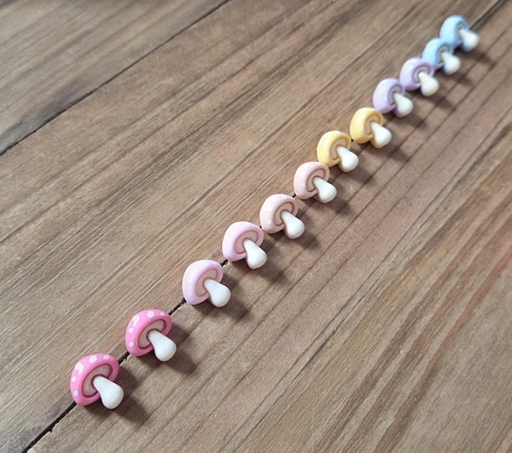 Pastel Mushroom Stud Earrings- Handmade 18k Gold Plated Post Earrings Forest Forager Toadstool Mushroom Colorful Fall Autumn Stud Earrings