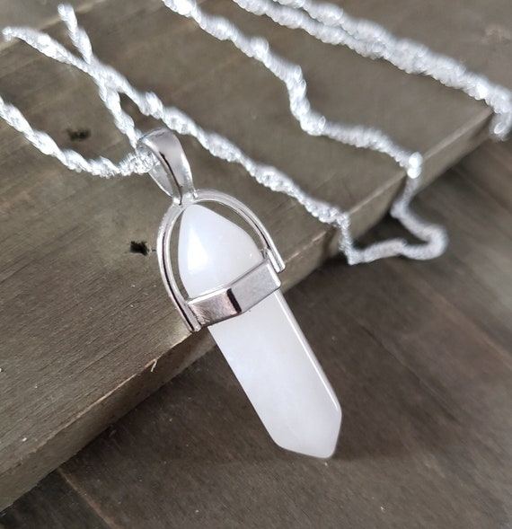925 Sterling Silver Water Ripple Hexagonal Quartz Crystal Necklace Handmade Necklace Real Stone Healing Crystal Elven White Quartz Etsy