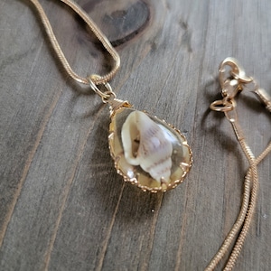 Klare Harz Muschelschale Halskette - 18k Gold Handgefertigte Harz Kristall Sommer Halskette - Muschel Ozean Nautische Harz Anhänger Strand Halskette