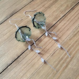 Teal Jellyfish Earrings- 925 Sterling Silver Glass Jellyfish Dangle Earrings Summer Blue Jellyfish Ocean Sea Life Nautical Crystal Earrings