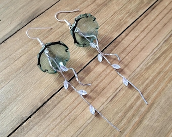 Teal Jellyfish Earrings- 925 Sterling Silver Glass Jellyfish Dangle Earrings Summer Blue Jellyfish Ocean Sea Life Nautical Crystal Earrings