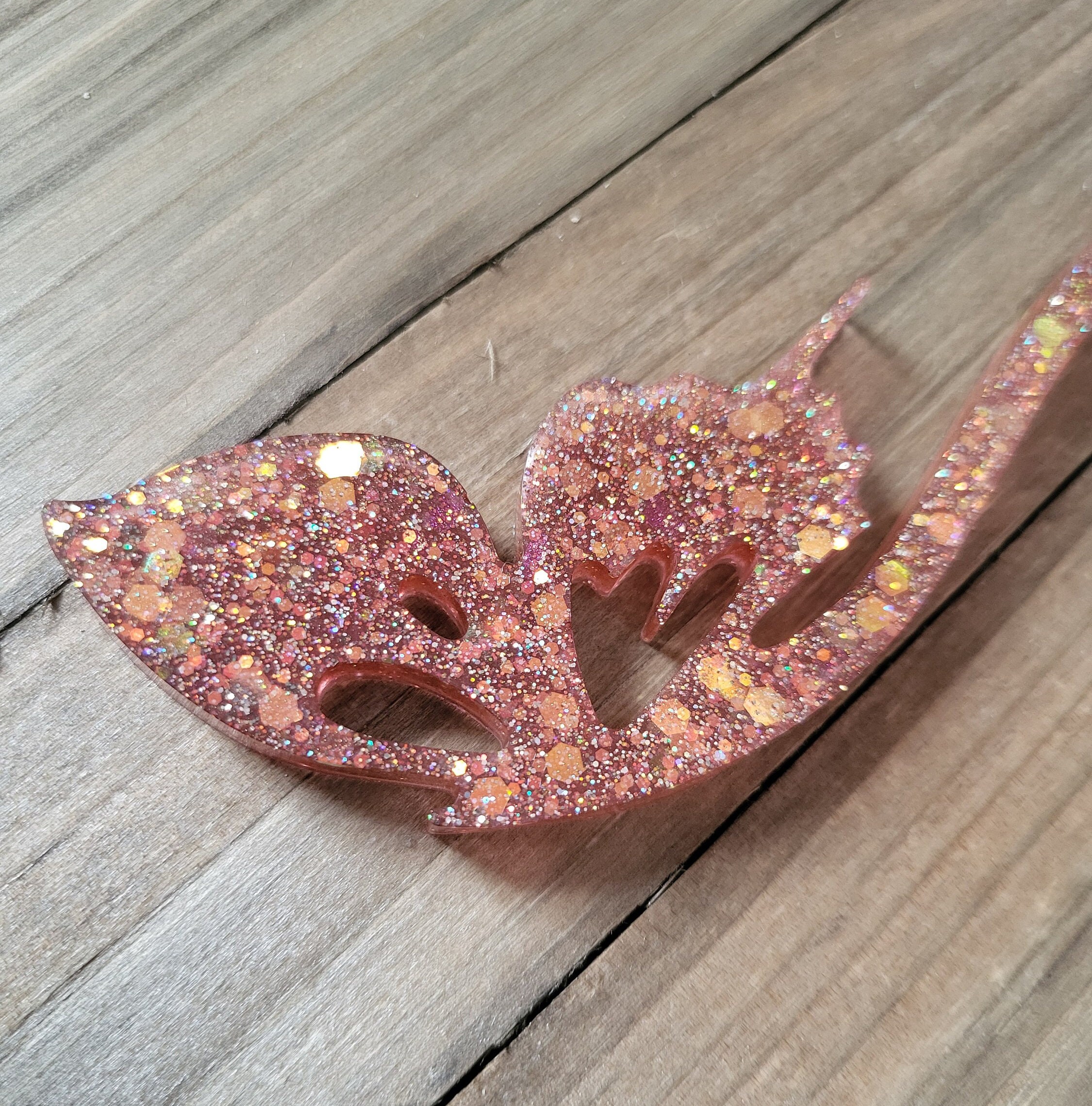 Iridescent Gold Butterfly Wing Hair Stick- Handmade Resin  display picture 3