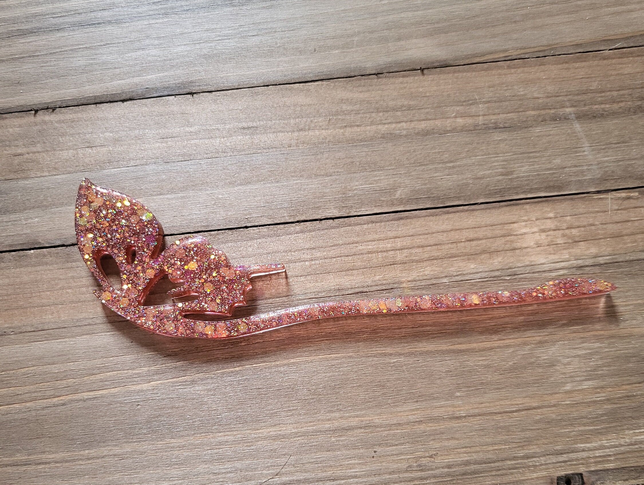 Iridescent Gold Butterfly Wing Hair Stick- Handmade Resin  display picture 2
