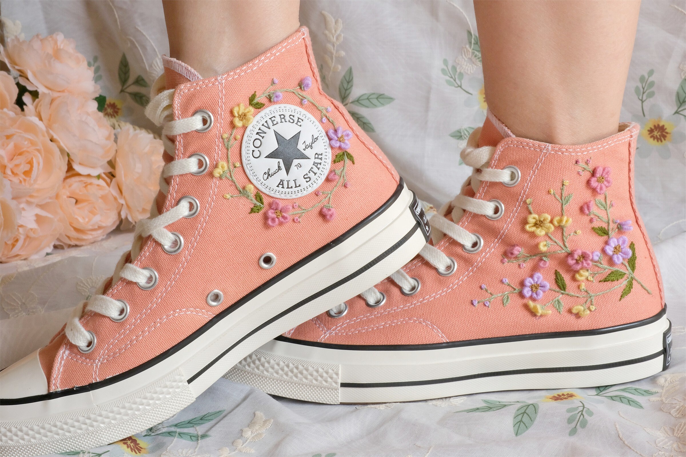rose colored converse