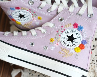 Converse embroidered shoes,Converse Chuck Taylor 1970s,Converse custom small flower / small flower embroidery