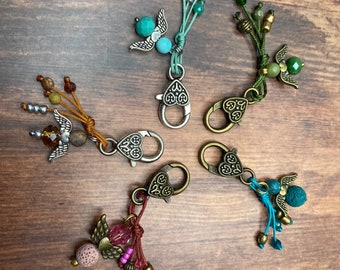 Guardian angel keychain with carabiner