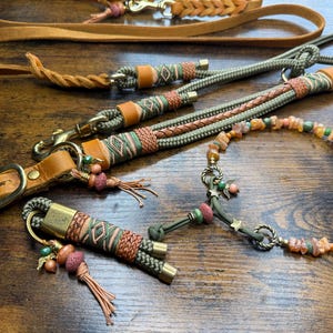 犬用首輪とリードセット、犬用、オイルドレザー、レザー、オリーブ、カーキ、エクストラワイド、調節可能