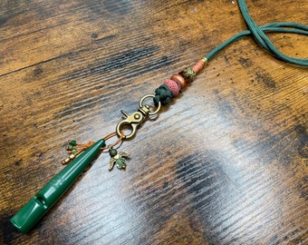 ACME pipe 211.5 with elegant pipe band, training, dog training, recall, guardian angel, brown, dark green,