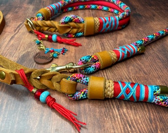 Dog collar and/or dog leash made of rope, extra wide