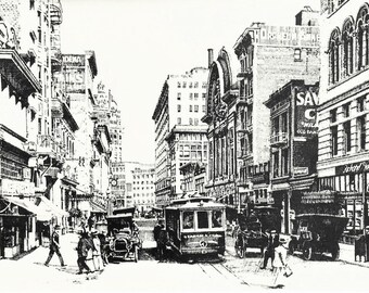 Vintage scene of San Francisco