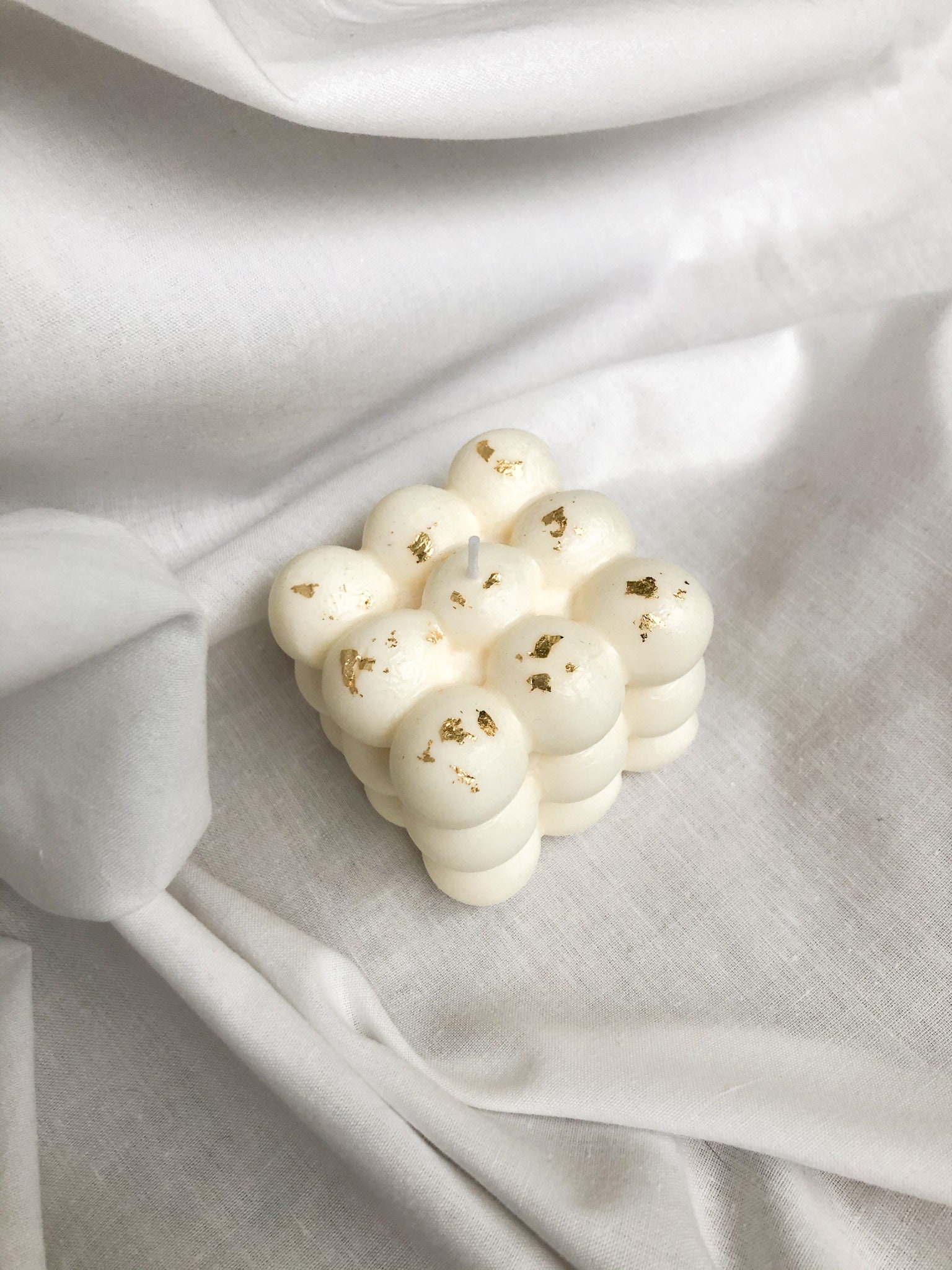 Bougie Bulle Doré _ Bubble Cube Gold
