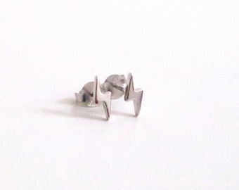 Sterling Silver Lightning Bolt Studs