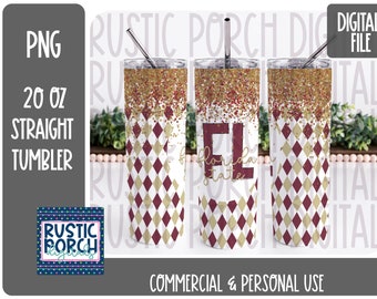 DIGITAL DOWNLOAD, 20 oz Skinny Tumbler , Florida, State of Florida, FL, Instant Download , Sublimation graphics, png design, Garnet, Gold