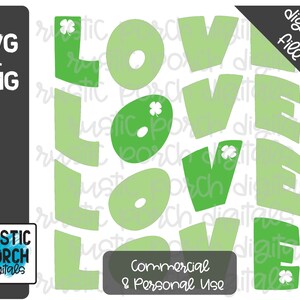 DIGITAL DOWNLOAD, St Patricks Day, Wavy graphic, Cute St Paddys day graphic, Shamrock, Lucky shirt, svg, png, St Patricks Day graphic