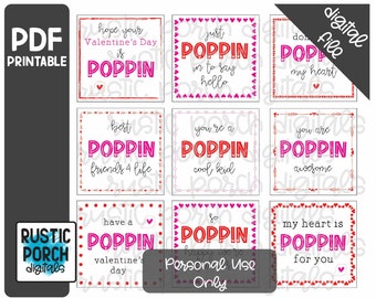DIGITAL DOWNLOAD, Pop it Valentine Card Printable, Pop it Valentine Printables, Pop it Tags, Poppin, Instant Download, Pop It Fidget