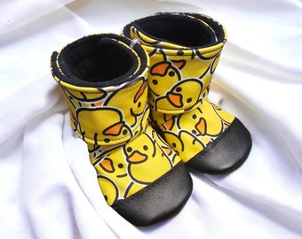 Custom Softshell Ducky Booties /Baby Booties- Extra warm - Boots | winter booties, Soft Sole Baby Shoes| Baby Shoes| Baby Moccasins|