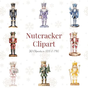 30 Nutcracker Clipart Bundle – SVG & PNG Files, Christmas Clipart, Nutcracker Ornament, Black Nutcracker, Nutcracker Decor