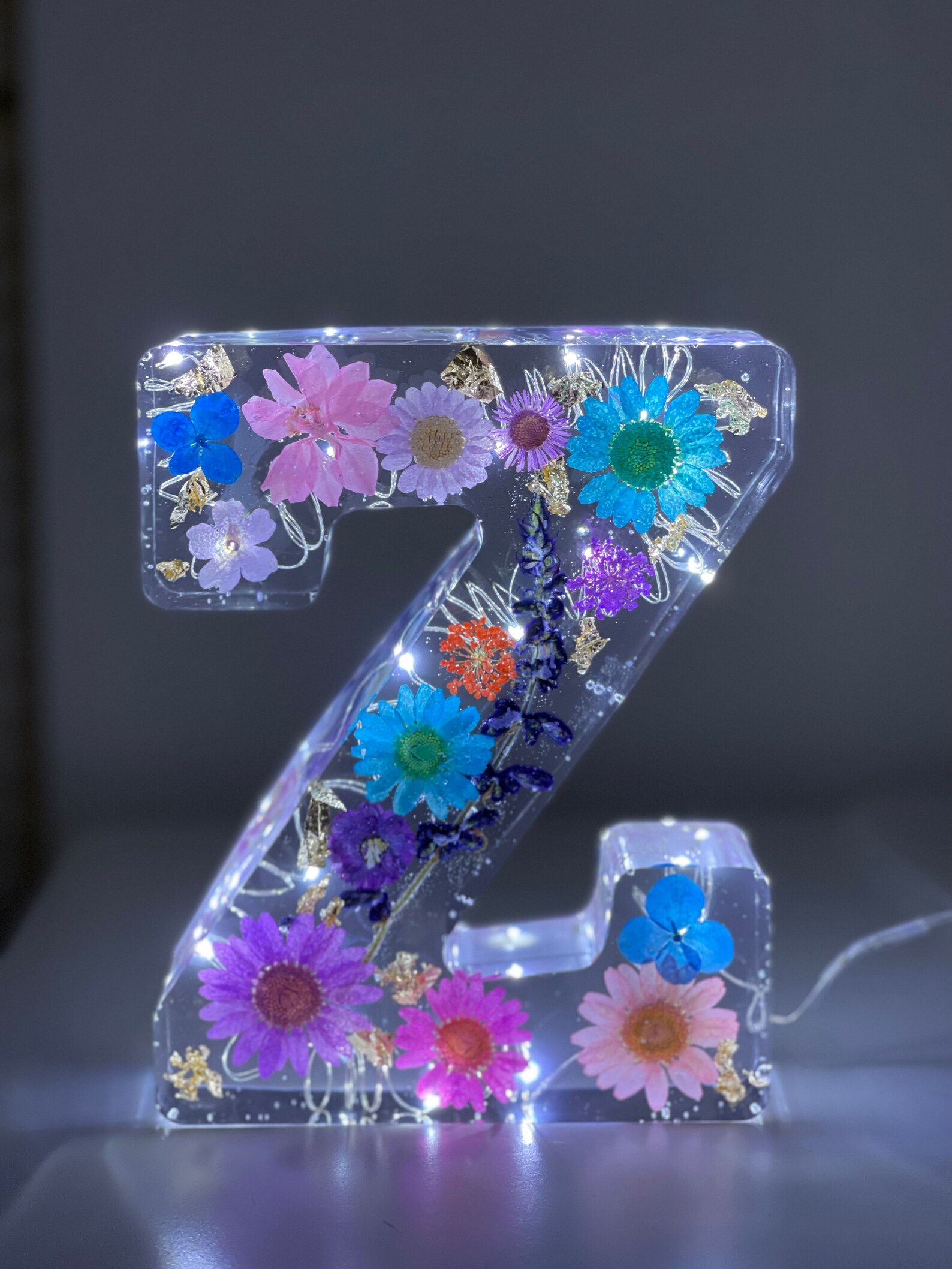 Floral Resin Letters Unique Custom Made Giant Resin Letter Etsy