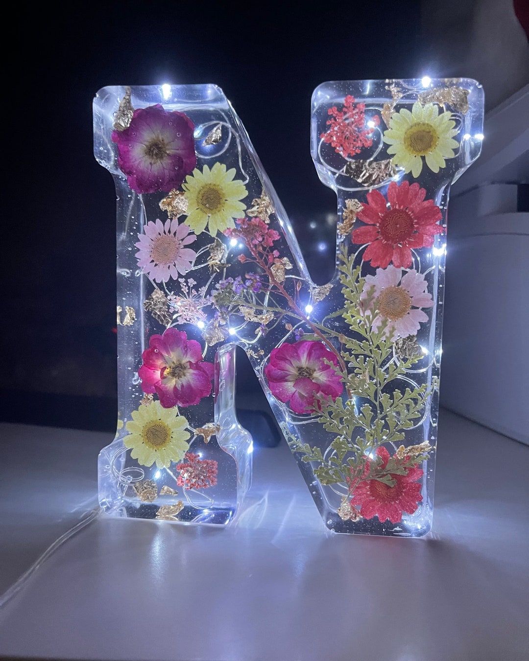 Floral Resin Letters Unique Custom Made Giant Resin Letter Etsy