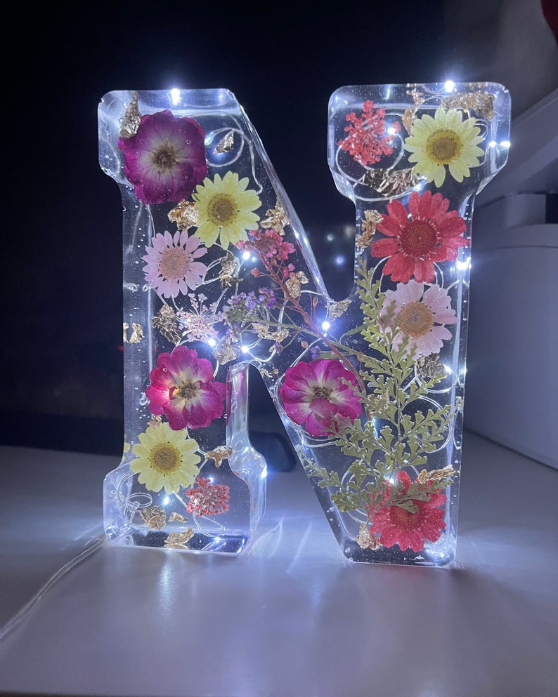 Floral Resin Letters Unique Custom Made Giant Resin Letter Etsy