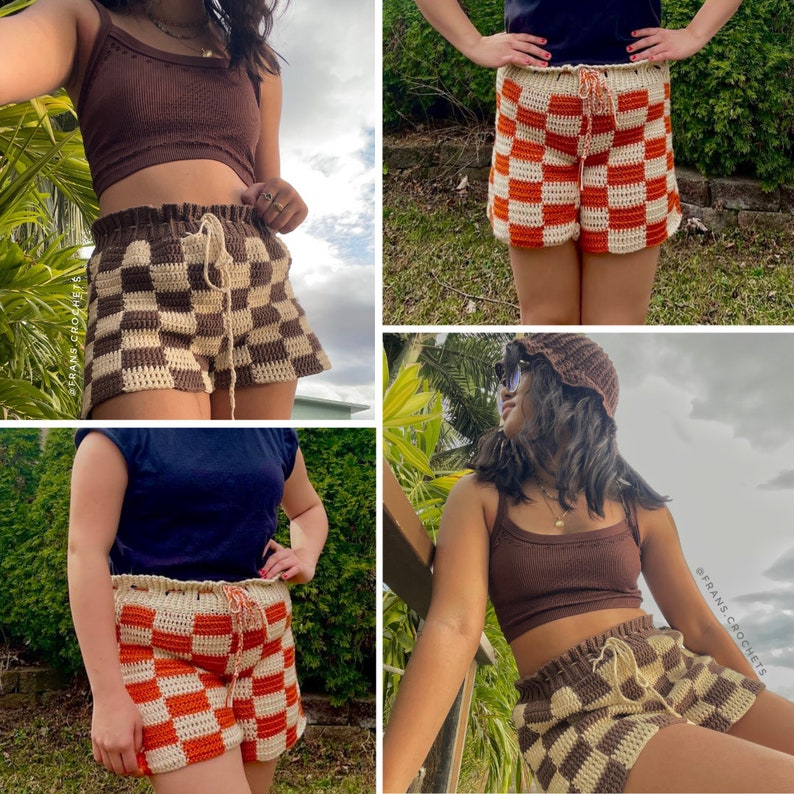 Crochet Checkered Shorts Pattern PDF PATTERN ONLY image 9