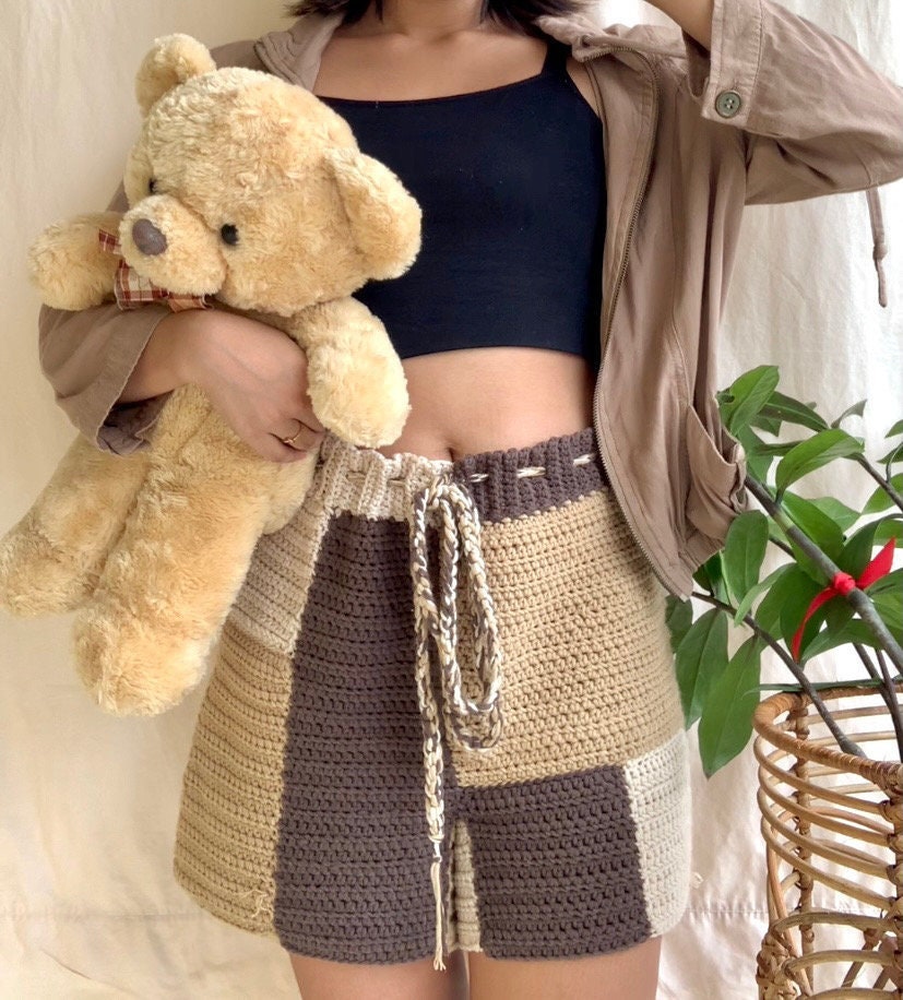 Patchwork shorts sale