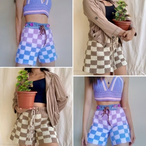 Crochet Checkered Shorts Pattern PDF PATTERN ONLY image 5