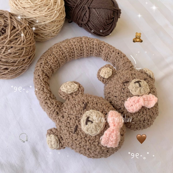 Leuke gehaakte hoofdtelefoonhoezen | Teddybeermuffs patroon | Alleen PDF-patroon