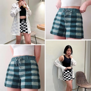 Crochet Checkered Shorts Pattern PDF PATTERN ONLY image 6
