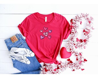 Valentines Day Shirt, Heart Shirt, Valentines Day Shirts For Women, Cute Heart T-shirt, Cute Valentine Shirt, Teachers Valentines Day Shirt