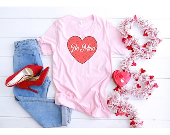 Koszulka walentynkowa Be mine - styl retro - koszulka walentynkowa - koszulka walentynkowa - prezent walentynkowy - koszulka miłosna - prezenty walentynkowe