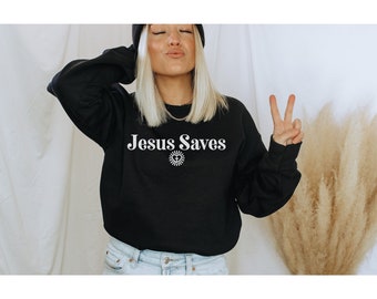 Gesù salva la maglietta grafica, la camicia cristiana, la camicia religiosa, la maglietta grafica retrò, la maglietta di Gesù salva, la maglietta della fede, la camicia della Bibbia, la camicia della chiesa carina