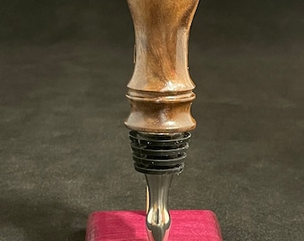 Walnut Species Wine Bottle Stopper.
