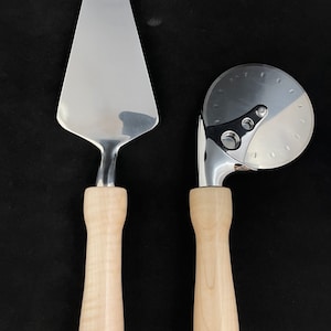 Pizza Slicer/Server set-Curly Maple