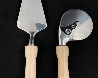 Pizza Slicer/Server set-Curly Maple