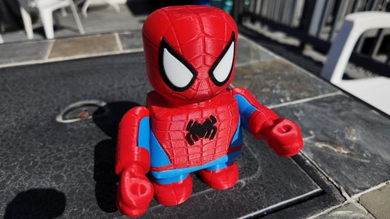 3D Printed Spider-Man Figure, Posable Action Toy
