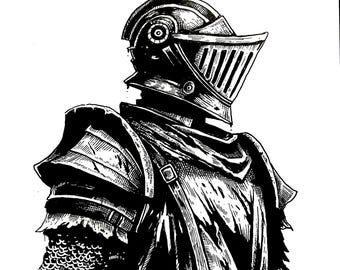 Original ink drawing: “Knight IV”