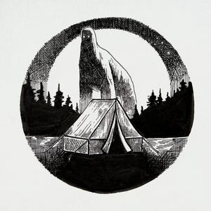 Original ink drawing: “Camp”