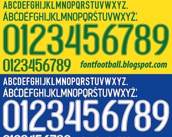 Brazil 2006 World Cup futebol Font Set .TTF (Digital Download) Neymar Ronaldo Kaka Soccer Football Team Letters and Numbers