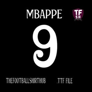 Real Madrid 2024/2025 Schriftart Name Set .TTF Mbappe Bellingham Vini Jr Cricut La Liga