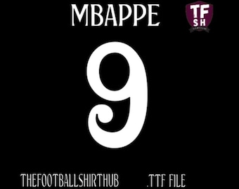 Real Madrid 2024/2025 Font Name Set .TTF Mbappe Bellingham Vini Jr Cricut La Liga Soccer Football Team Letters and Numbers