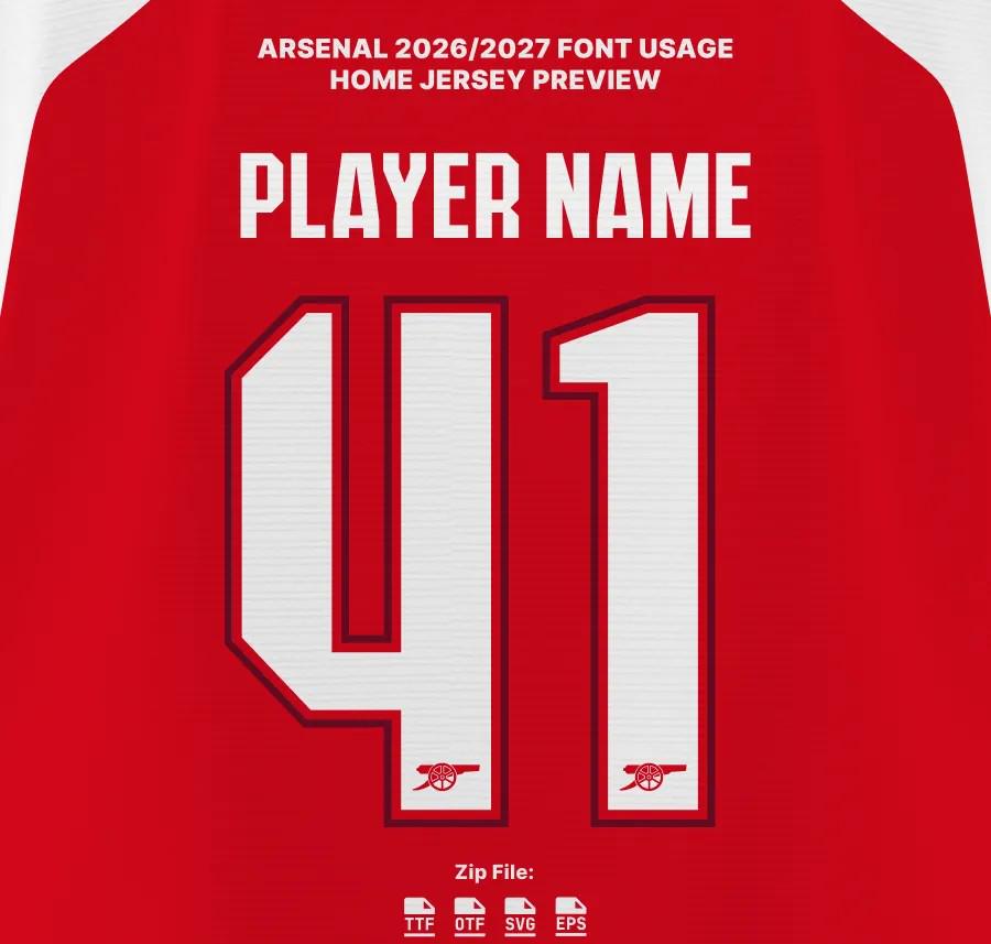 Arsenal Letters Sign Arsenal 2026-2027 Home Cup Font – TTF, OTF, SVG, and Vector Digital ...