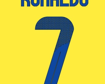 Koszulka piłkarska Al Nassr 2024/2025 Czcionka Ronaldo 7 CR7 .TTF Czcionka GOAT